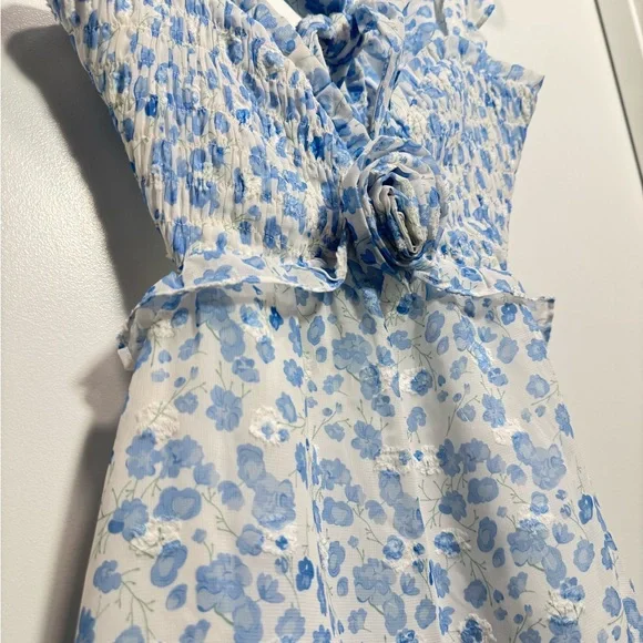 Floral Blue Mini Dress - Picture 11 of 11